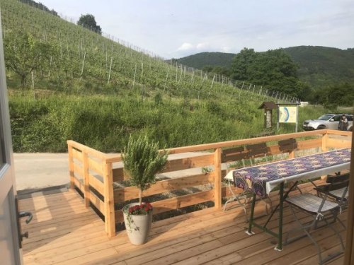 Terrasse Verkostungswagen Weingut Weingart | © Weingut Weingart Terrasse Verkostungswagen Weingut Weingart | © Weingut Weingart