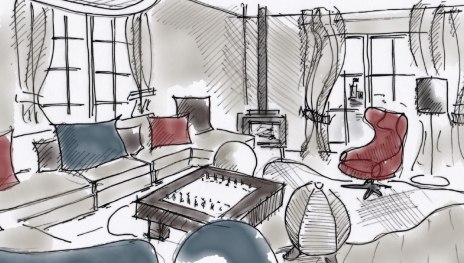 Rheinbetten Skizze-Wohnbereich 2 | &copy; designs for life