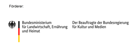 Logo BMELH + Kultur und Medien + Hinweis