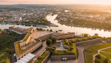 Festung Ehrenbreitstein. Luftaufnahme | &copy; GDKE, Johannes Bruchhof