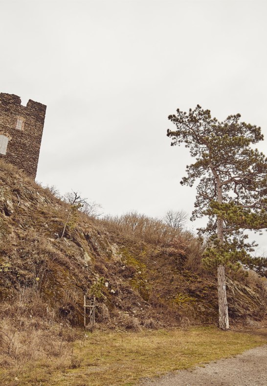 Wanderer an der Ruine Nollig | © Marco Rothbrust Wanderer an der Ruine Nollig | © Marco Rothbrust