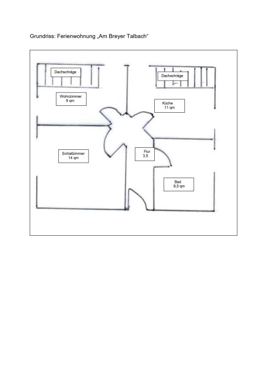 Grundriss_Ferienwohnung | &copy; Ferienwohnung Am Breyer Talbach
