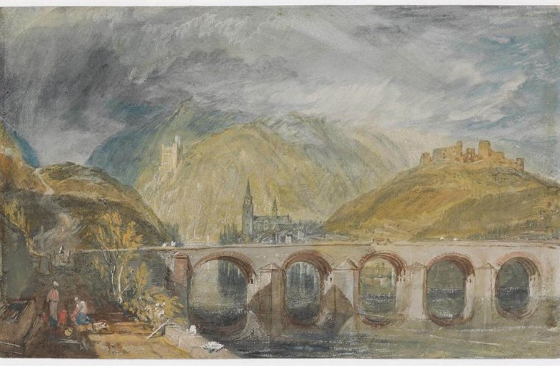 Blick in Richtung Bingen und Burg Klopp | © The Trustees of the British Museum Blick in Richtung Bingen und Burg Klopp | © The Trustees of the British Museum