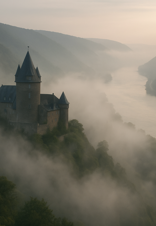 Burg Stahleck im Morgennebel &ndash; Bacharach | &copy; Moock