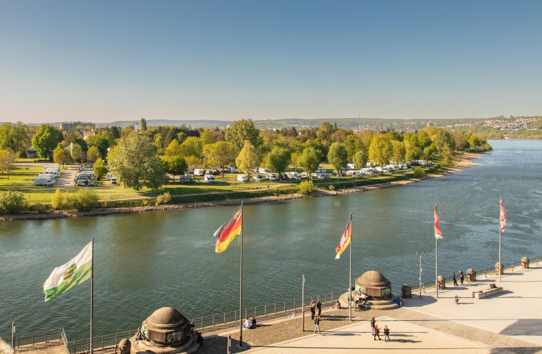Kanus Campingplatz gegen&uuml;ber Deutsches Eck | &copy; Koblenz-Touristik GmbH, Johannes Bruchhof