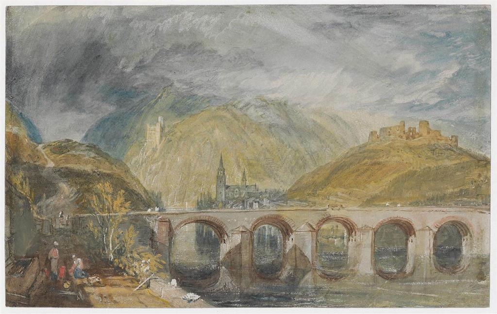 Blick in Richtung Bingen und Burg Klopp | © The Trustees of the British Museum Blick in Richtung Bingen und Burg Klopp | © The Trustees of the British Museum