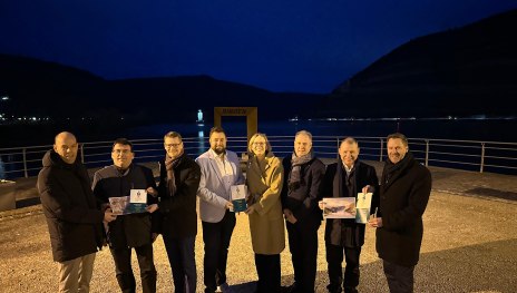 v.l.n.r. Volker Boch, J&ouml;rg Denninghoff, Markus Fischer, Lennart Siefert, Simone Schneider, Hansj&ouml;rg Bathke, Michael H&uuml;ttner, Jens Thiele | &copy; ZV Welterbe Oberes Mittelrheintal