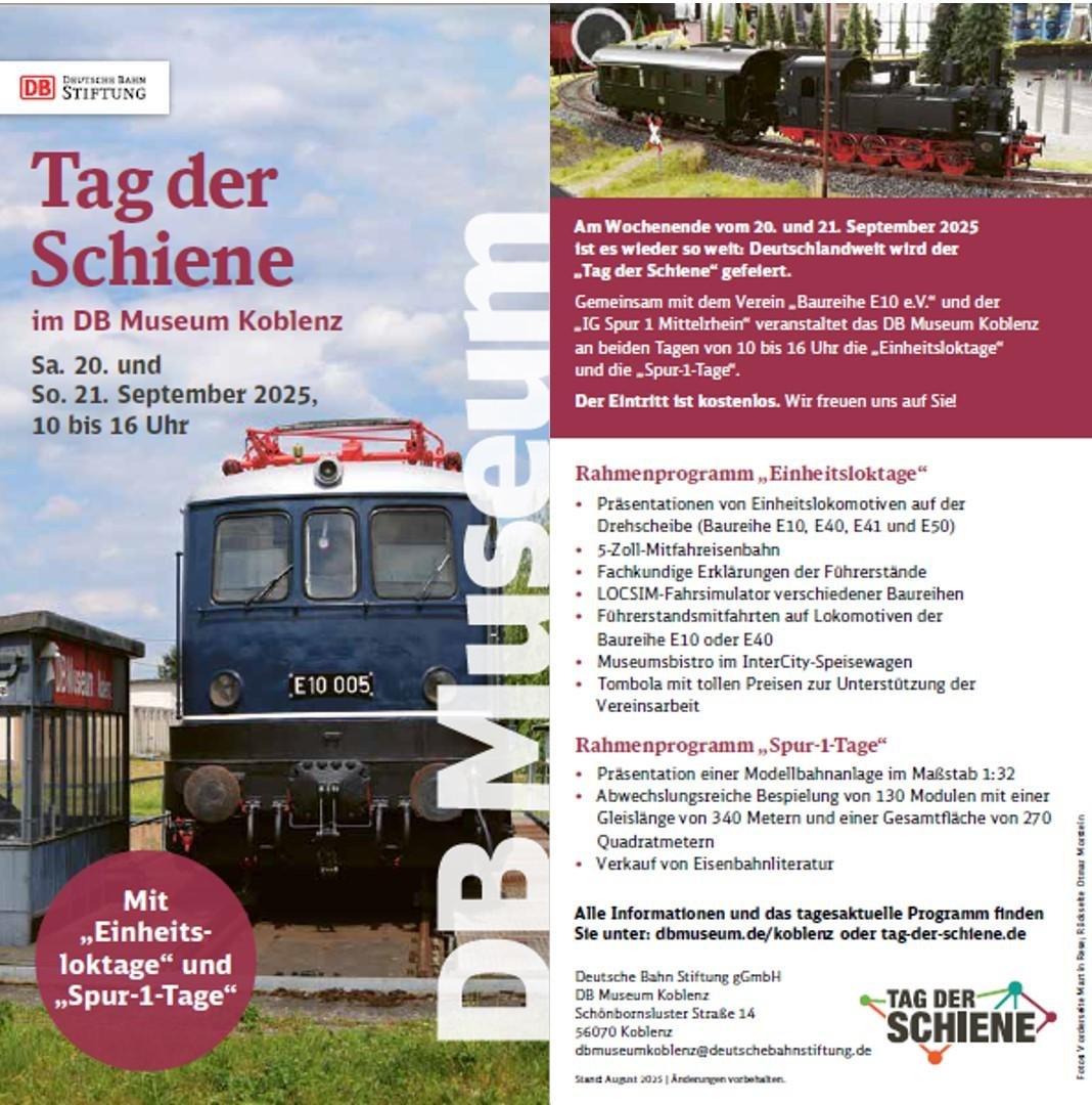 Tag der Schiene sowie Einheitslok- und Spur 1 Tage | © Deutsche Bahn Stiftung gGmbh DB Museum Koblenz