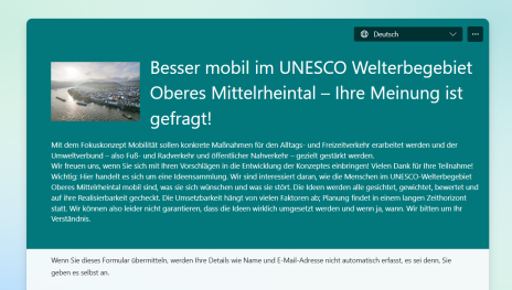 Screenshot Online-Fragebogen Mobilit&auml;t | &copy; P.3 